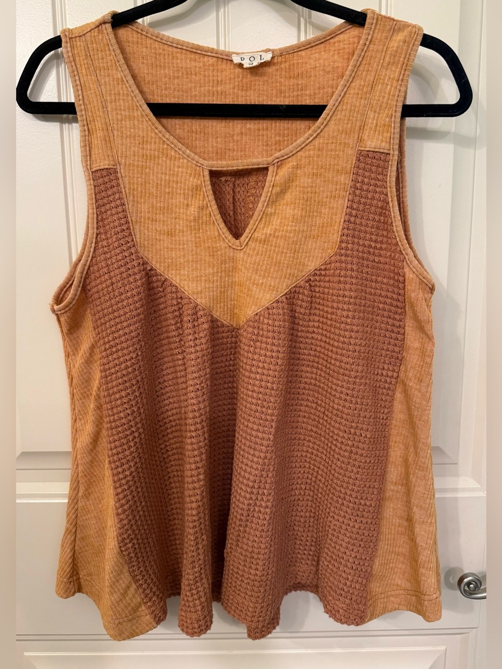 POL Two-Tone Tank Top in Rust and Cognac